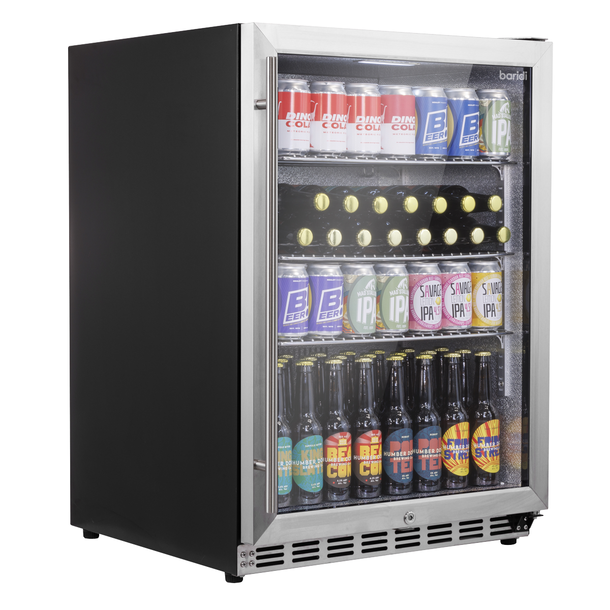 Outdoor Drinks/Beverage/Bar Fridge with Triple Glazed Door & Security Lock 150L - Stainless Steel DH439