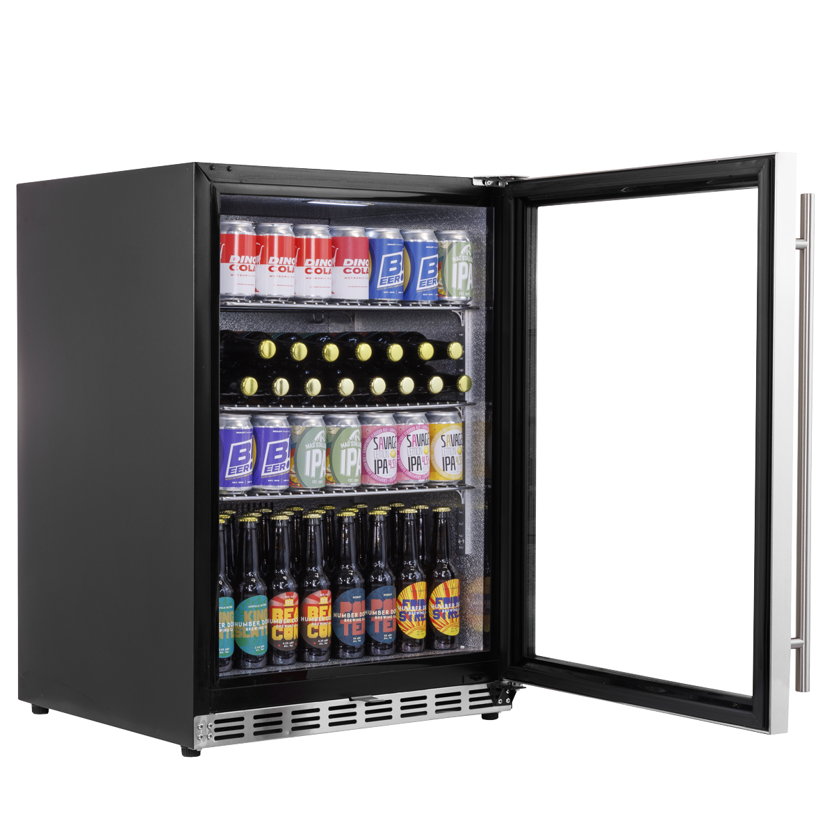 Outdoor Drinks/Beverage/Bar Fridge with Triple Glazed Door & Security Lock 150L - Stainless Steel DH439