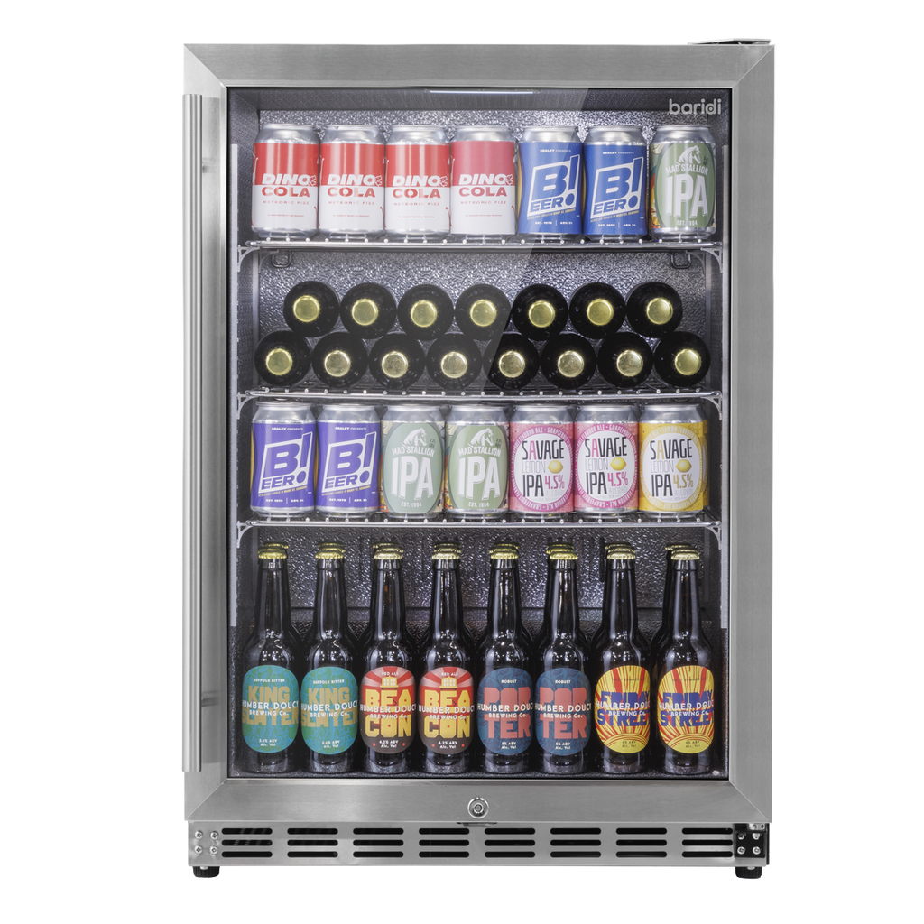 Outdoor Drinks/Beverage/Bar Fridge with Triple Glazed Door & Security Lock 150L - Stainless Steel DH439