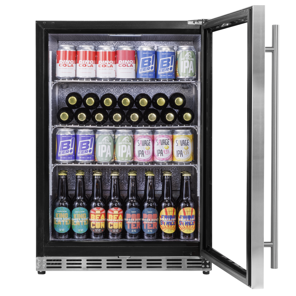 Outdoor Drinks/Beverage/Bar Fridge with Triple Glazed Door & Security Lock 150L - Stainless Steel DH439