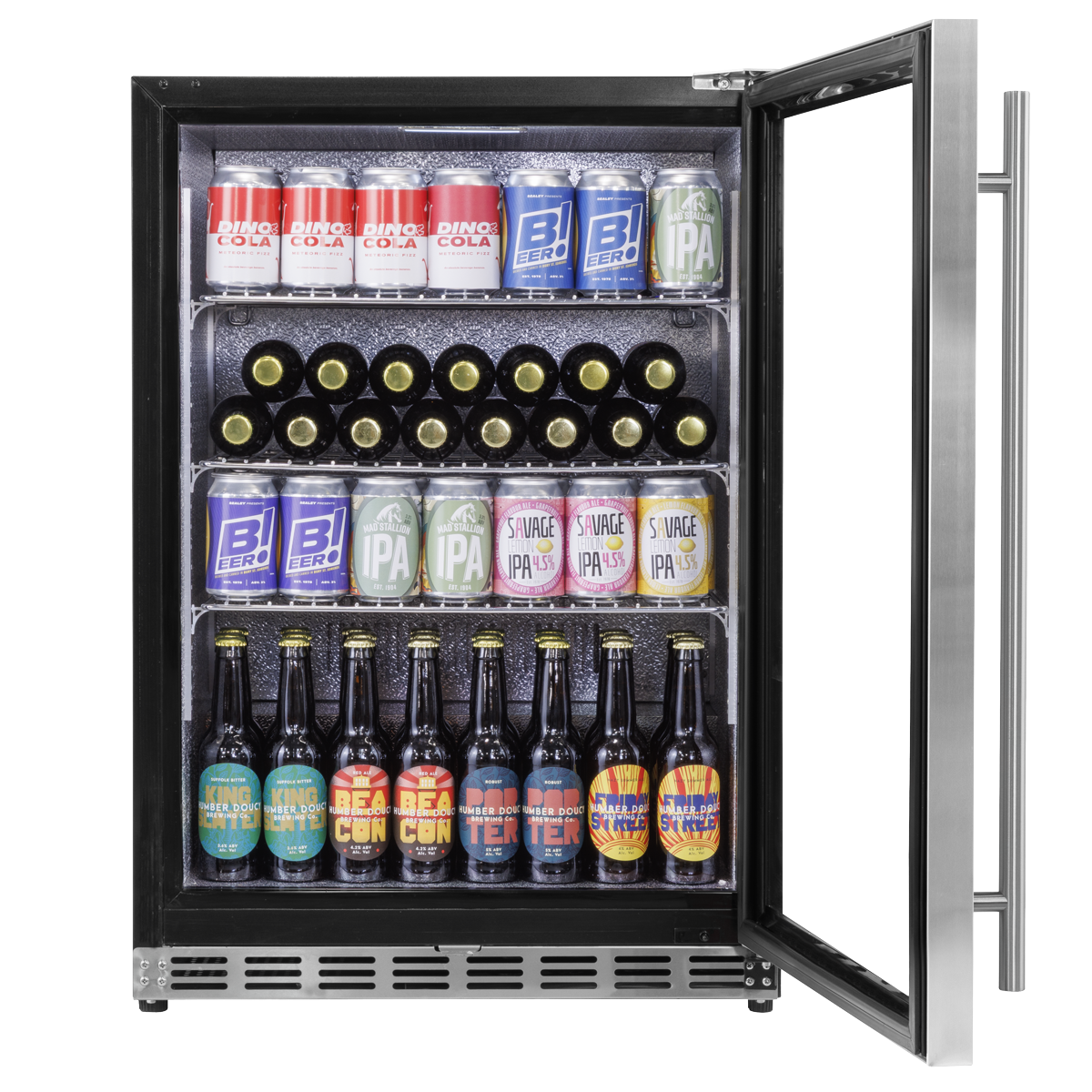 Outdoor Drinks/Beverage/Bar Fridge with Triple Glazed Door & Security Lock 150L - Stainless Steel DH439