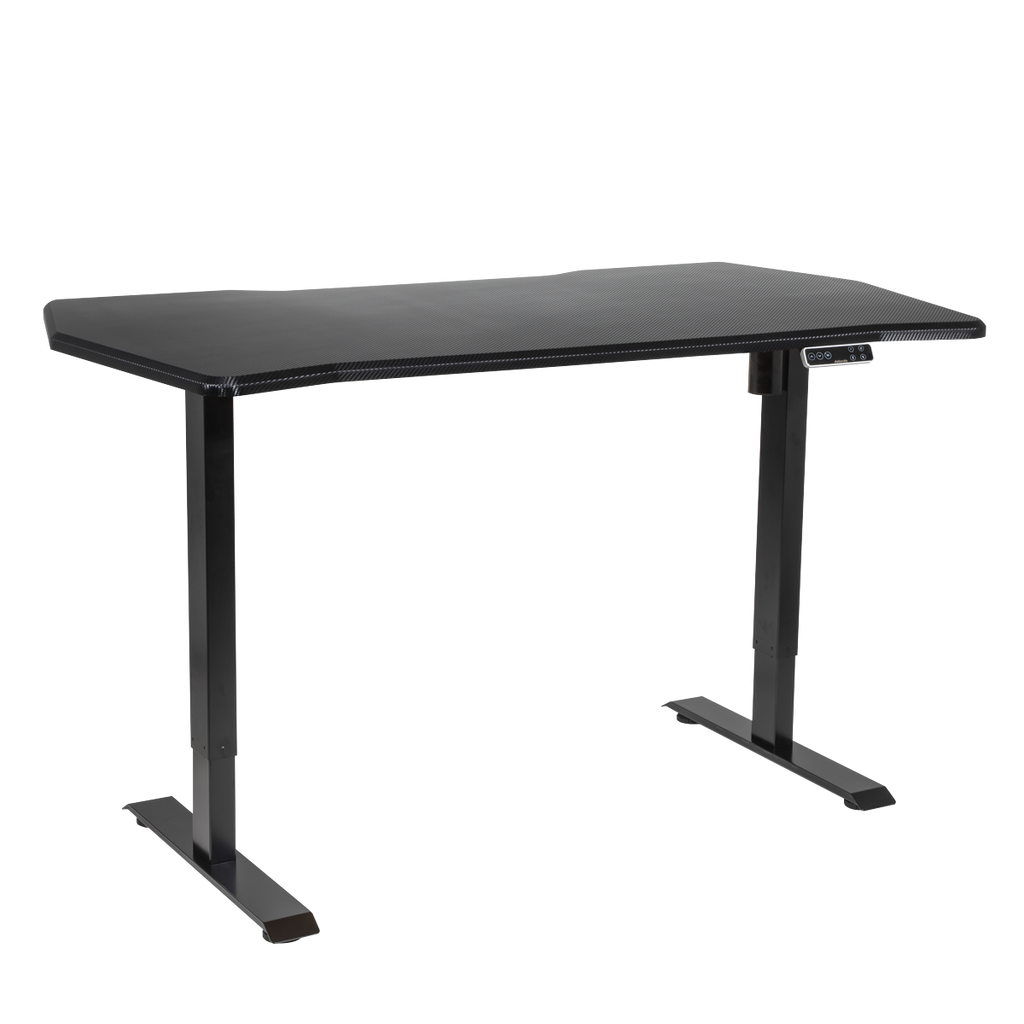 Dellonda Single Motor Electric Sit/Stand Desk, Digital Control - Carbon Fibre Effect Desktop DH43