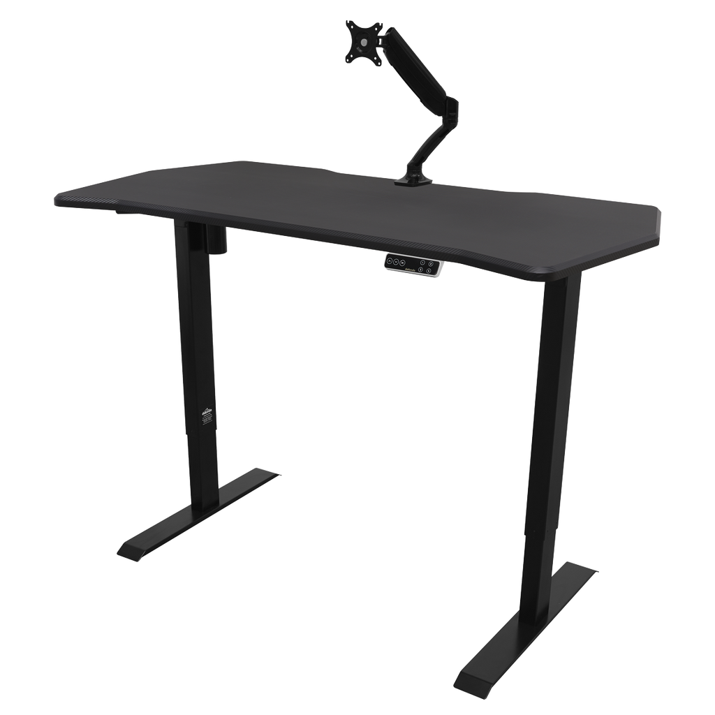 Dellonda Single Motor Electric Sit/Stand Desk, Digital Control - Carbon Fibre Effect Desktop DH43