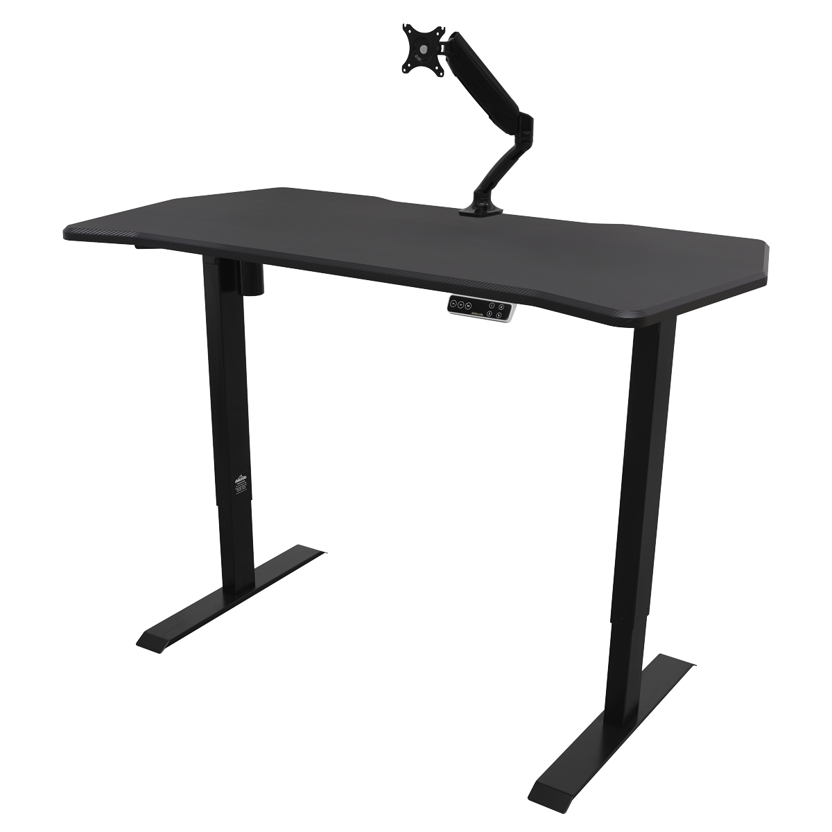 Dellonda Single Motor Electric Sit/Stand Desk, Digital Control - Carbon Fibre Effect Desktop DH43