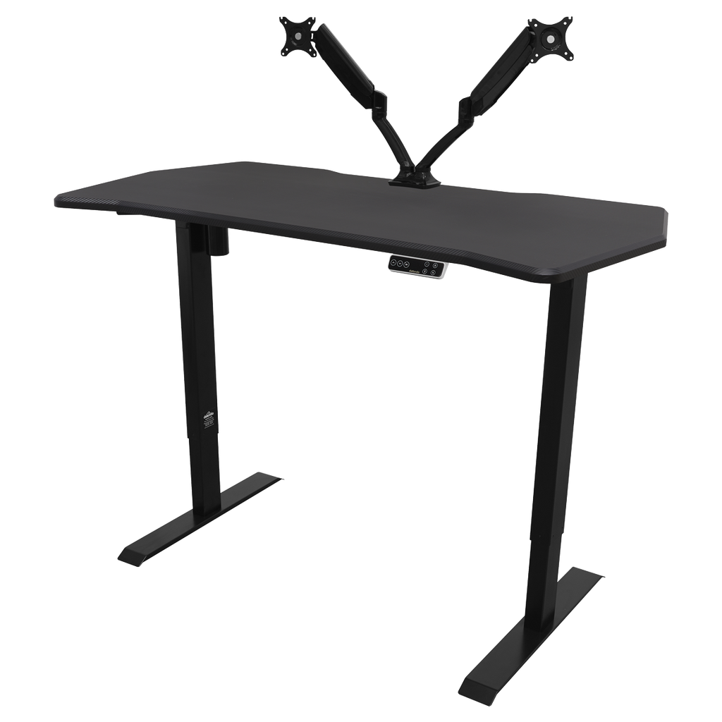 Dellonda Single Motor Electric Sit/Stand Desk, Digital Control - Carbon Fibre Effect Desktop DH43