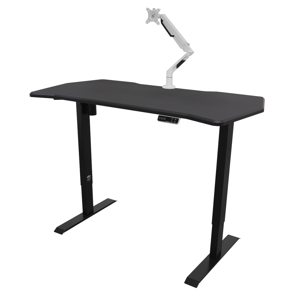 Dellonda Single Motor Electric Sit/Stand Desk, Digital Control - Carbon Fibre Effect Desktop DH43