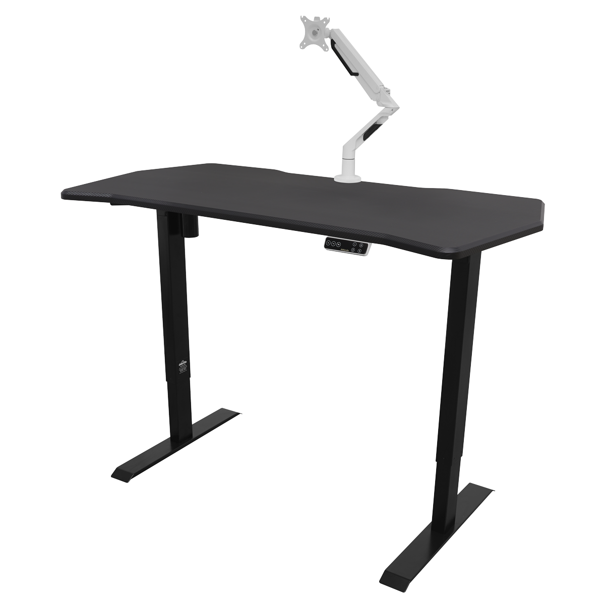 Dellonda Single Motor Electric Sit/Stand Desk, Digital Control - Carbon Fibre Effect Desktop DH43
