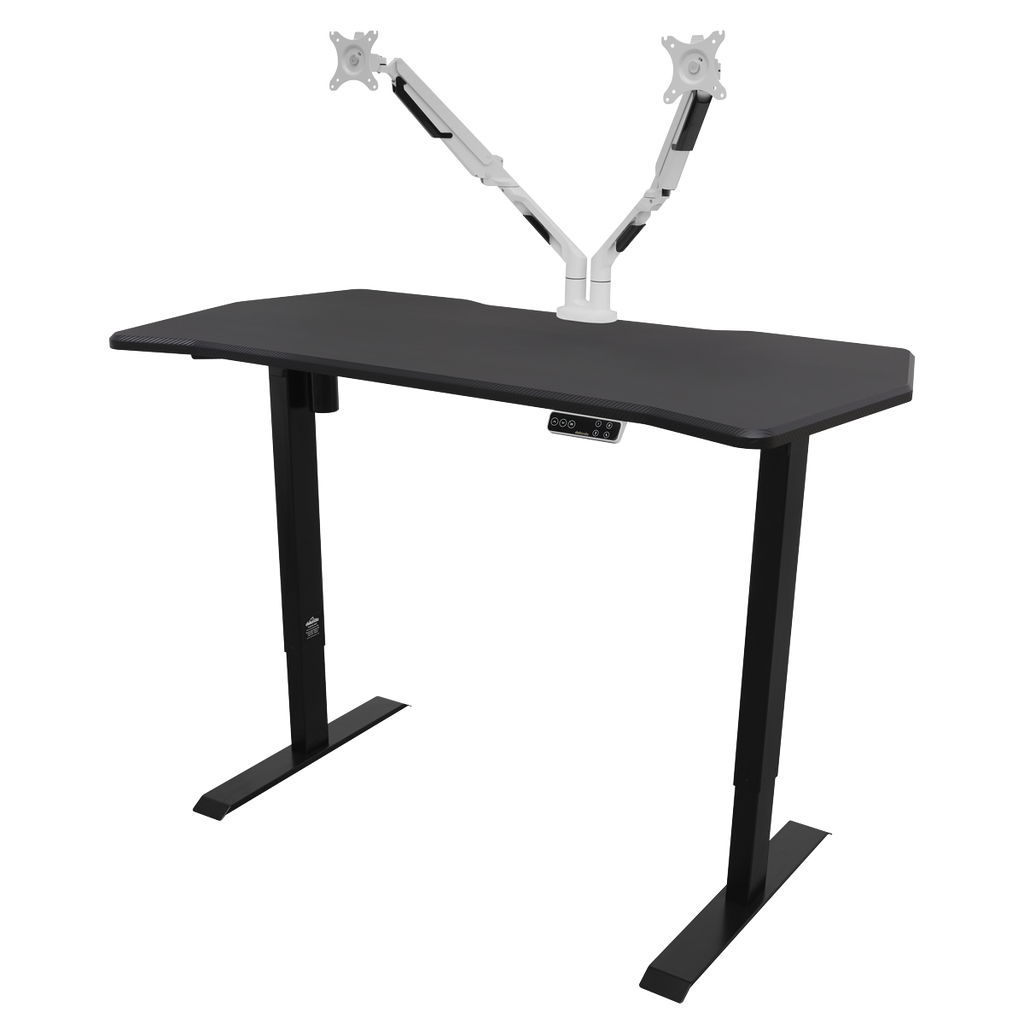 Dellonda Single Motor Electric Sit/Stand Desk, Digital Control - Carbon Fibre Effect Desktop DH43