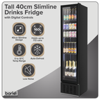 Tall Drinks/Bar Fridge with Digital Controls & Auto Defrost 160L - Black DH440