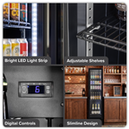 Tall Drinks/Bar Fridge with Digital Controls & Auto Defrost 160L - Black DH440