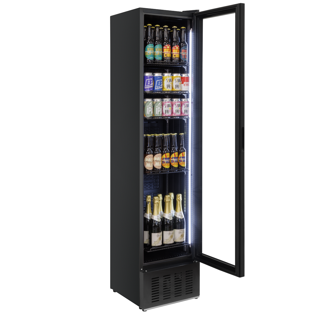 Tall Drinks/Bar Fridge with Digital Controls & Auto Defrost 160L - Black DH440