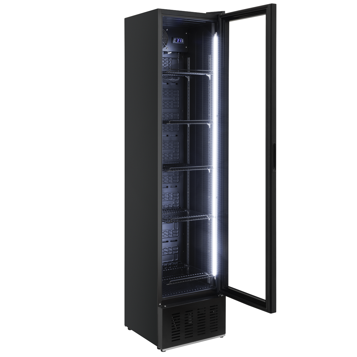 Tall Drinks/Bar Fridge with Digital Controls & Auto Defrost 160L - Black DH440
