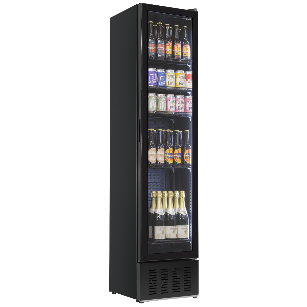 Tall Drinks/Bar Fridge with Digital Controls & Auto Defrost 160L - Black DH440