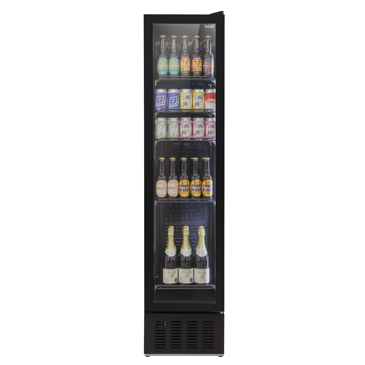 Tall Drinks/Bar Fridge with Digital Controls & Auto Defrost 160L - Black DH440