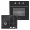 Integrated Fan-Assisted Oven with Timer & Black Glass Gas Hob Appliance Bundle – 60cm DH448