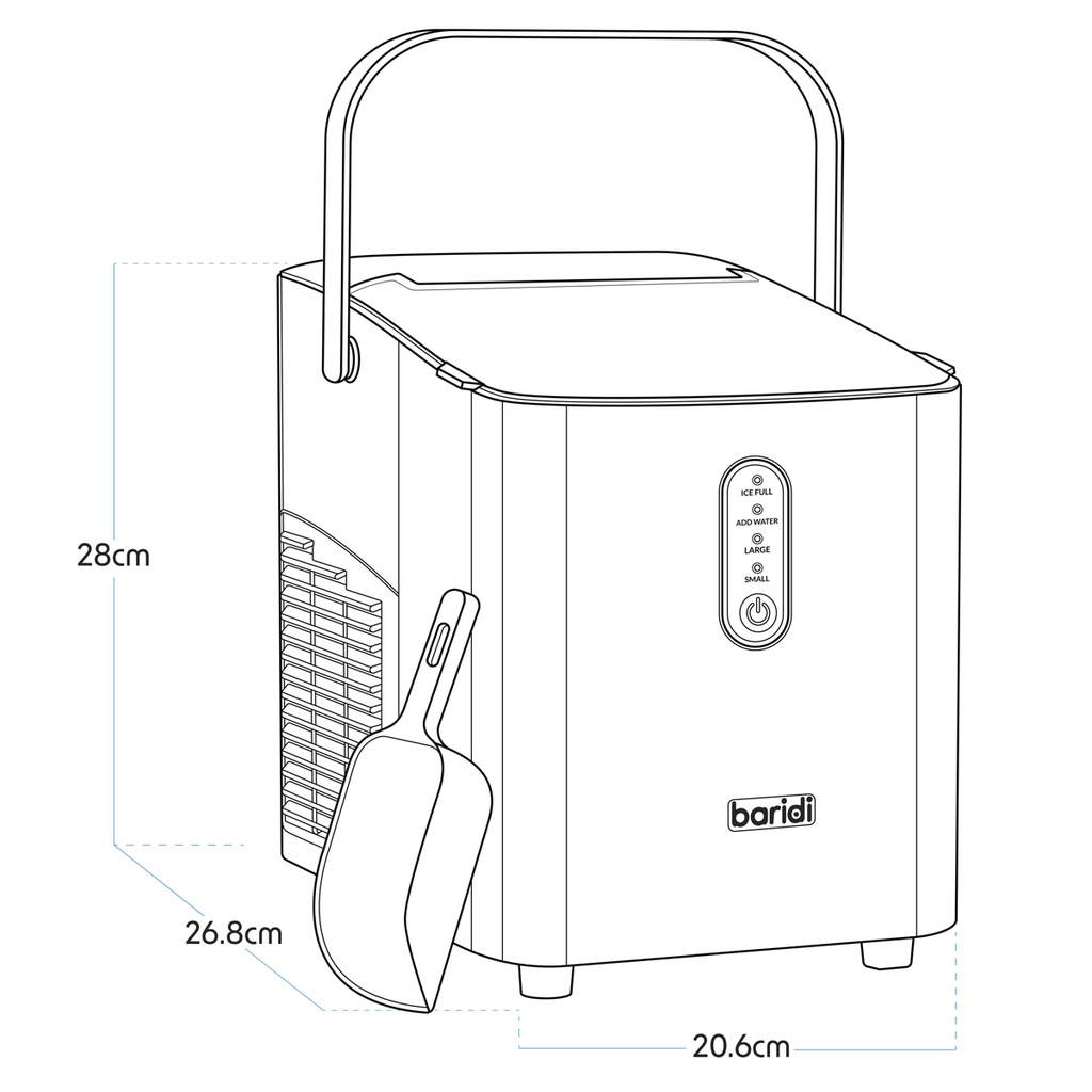 Ice Cube Maker with LED Display & 10 Minute Freeze DH52