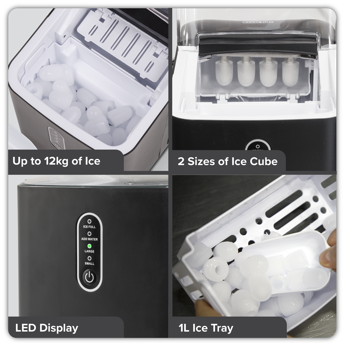 Ice Cube Maker with LED Display & 10 Minute Freeze DH52