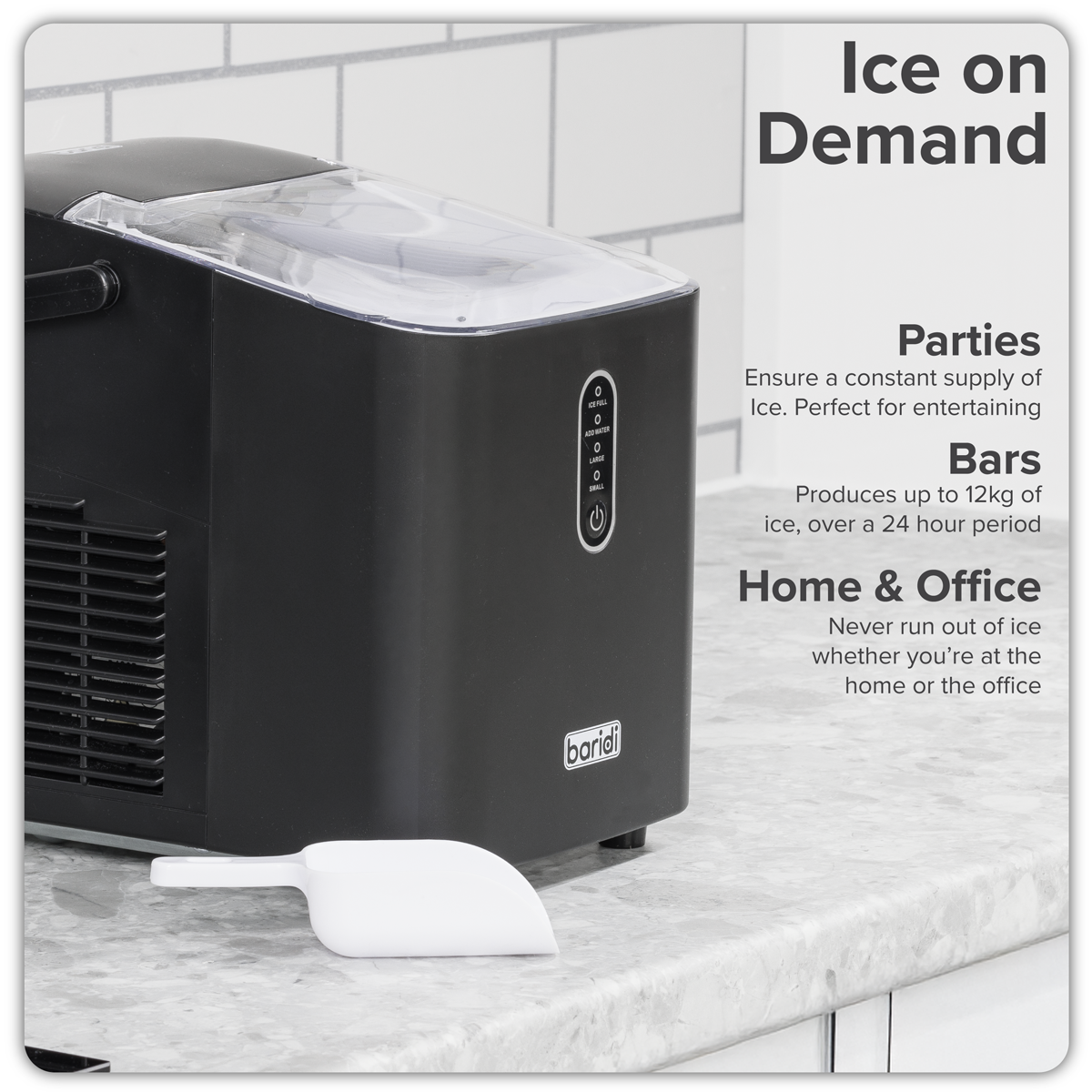 Ice Cube Maker with LED Display & 10 Minute Freeze DH52
