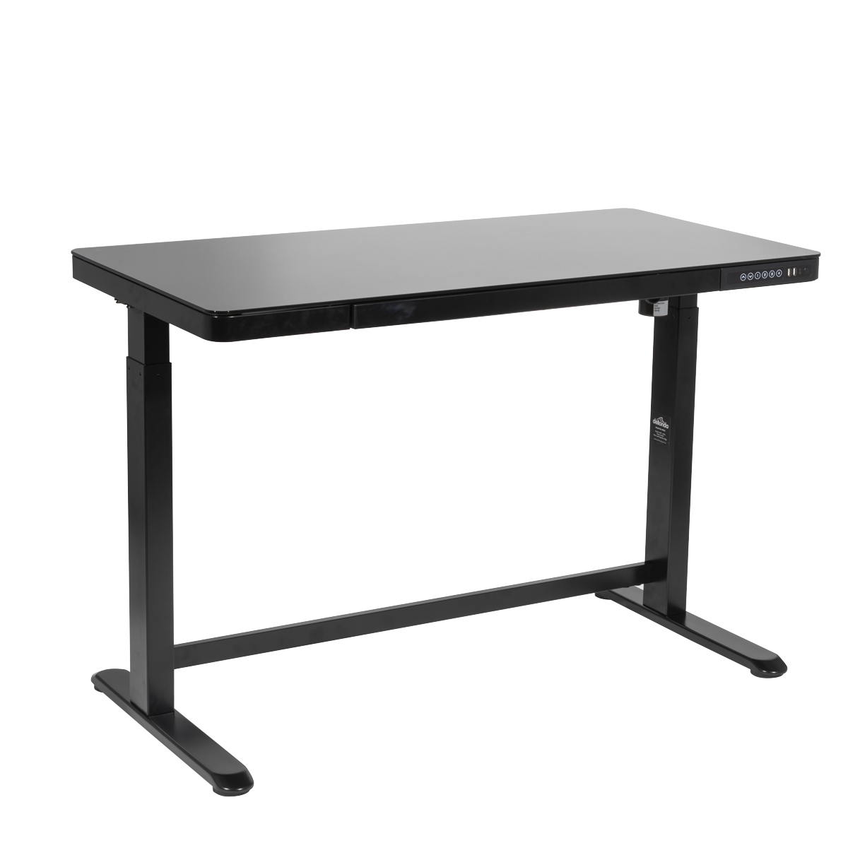 Single Motor Ultra-Quiet Electric Desk with Control Panel, USB Port & Drawer - Black desktop DH53