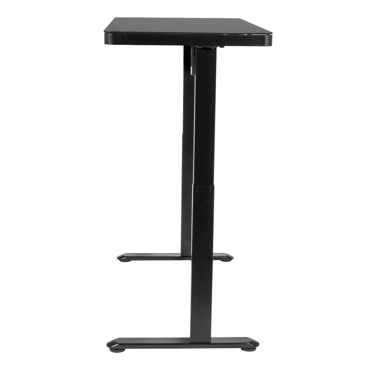Single Motor Ultra-Quiet Electric Desk with Control Panel, USB Port & Drawer - Black desktop DH53