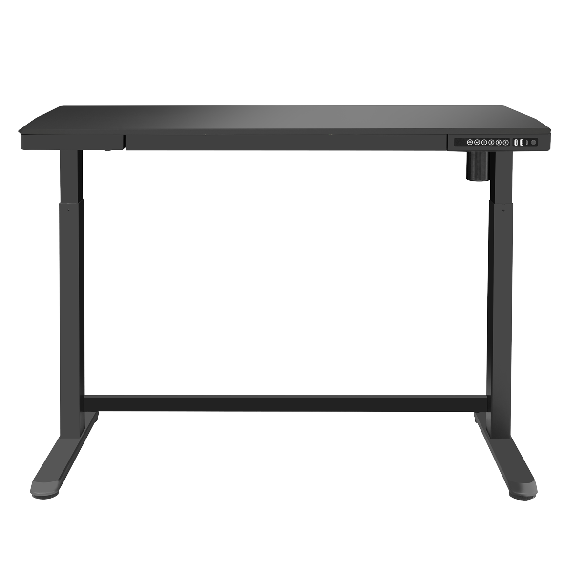 Single Motor Ultra-Quiet Electric Desk with Control Panel, USB Port & Drawer - Black desktop DH53