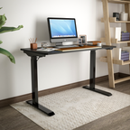 Single Motor Ultra-Quiet Adjustable-Height Electric Sit/Stand Desk - Black Desktop DH55