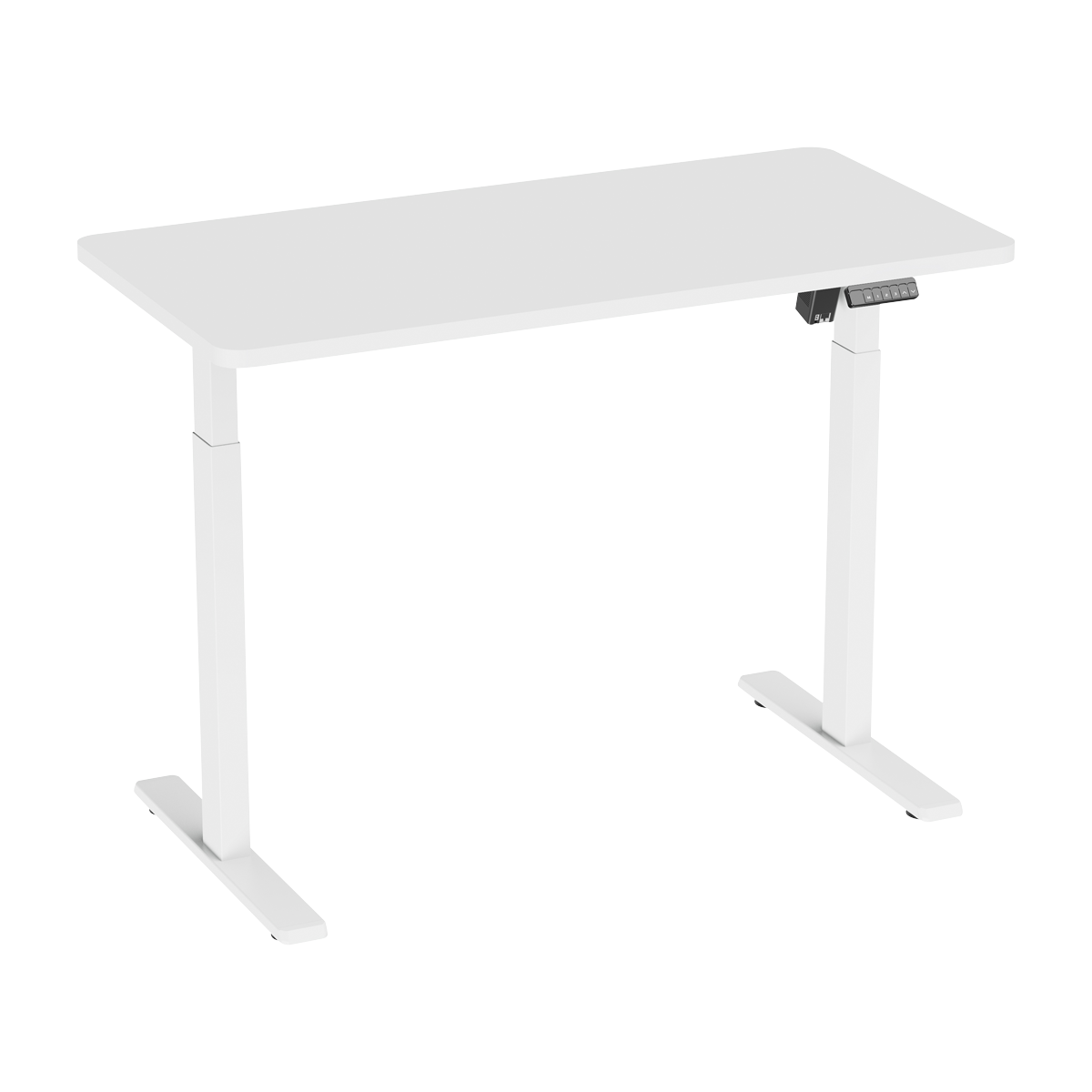 Single Motor Ultra-Quiet Adjustable-Height Electric Sit/Stand Desk - White Desktop DH56
