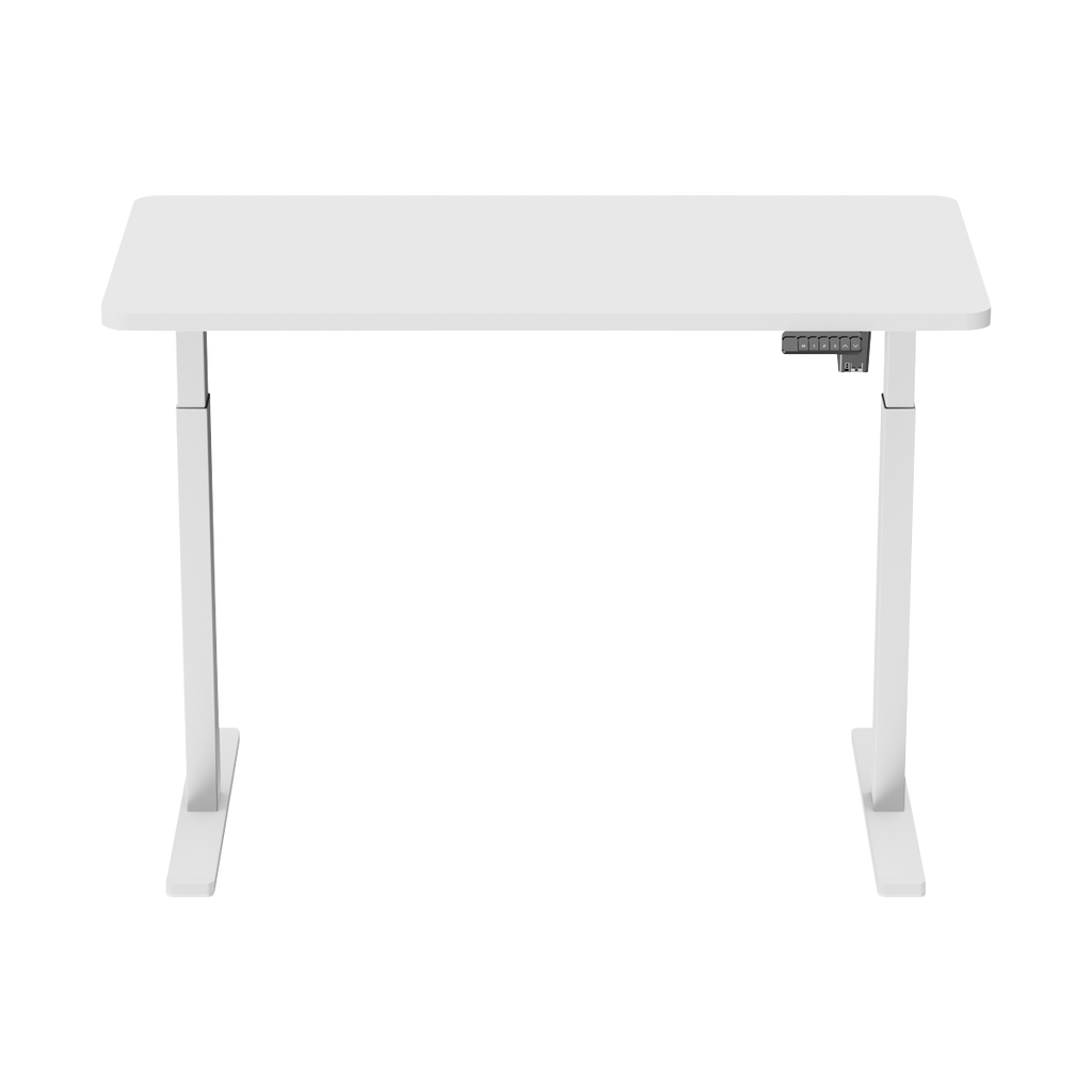 Single Motor Ultra-Quiet Adjustable-Height Electric Sit/Stand Desk - White Desktop DH56