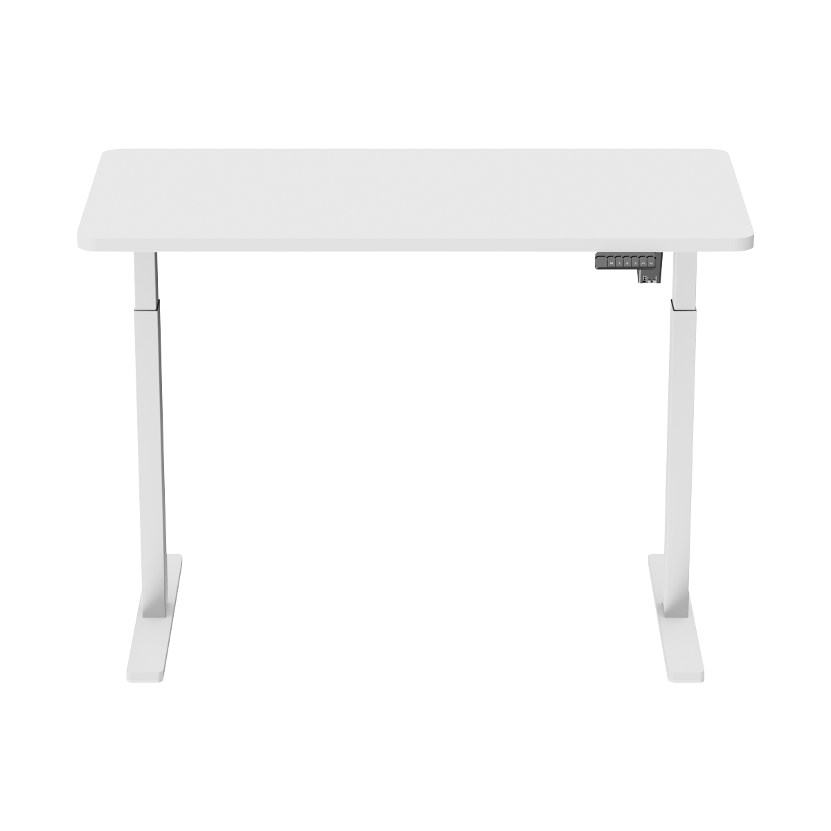 Single Motor Ultra-Quiet Adjustable-Height Electric Sit/Stand Desk - White Desktop DH56