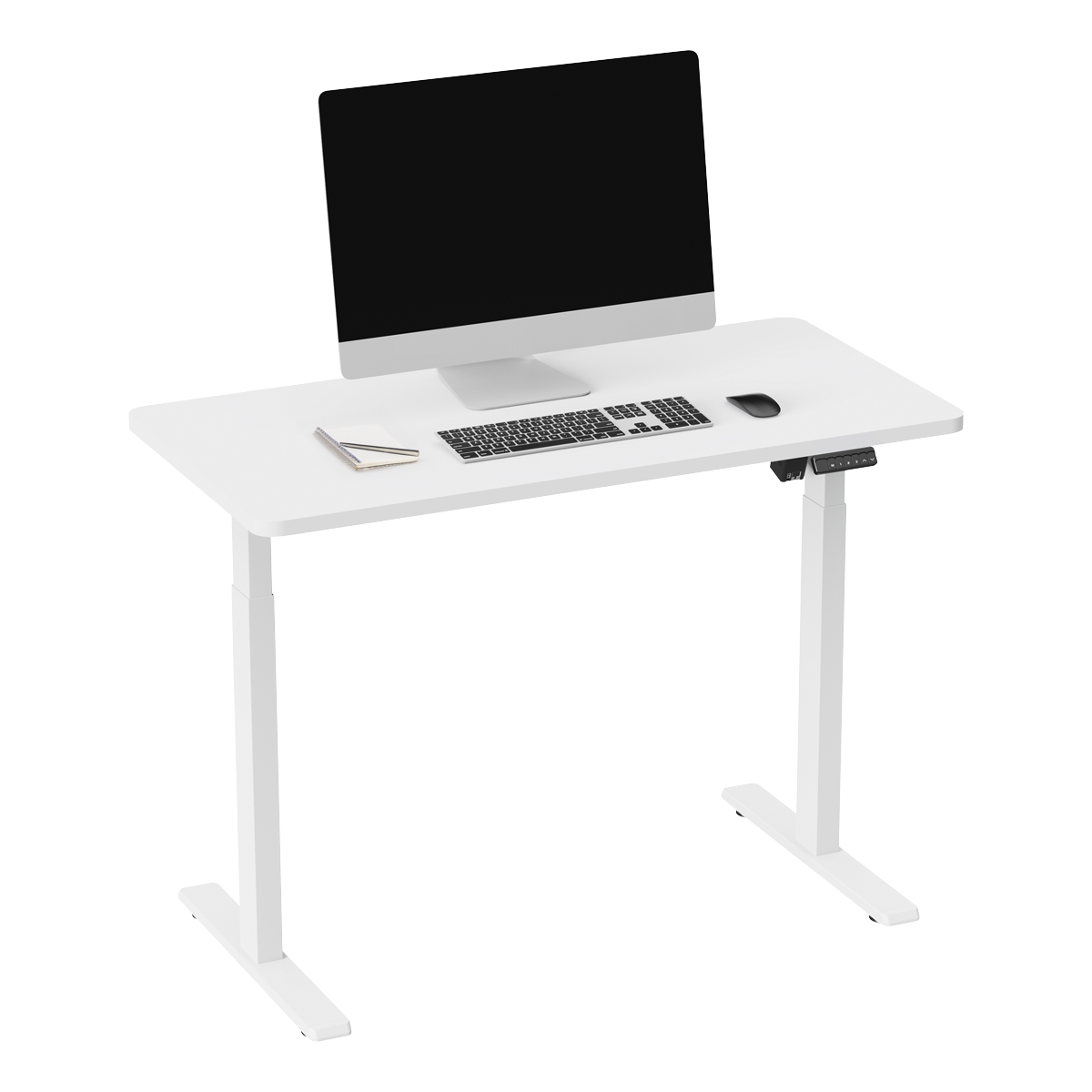 Single Motor Ultra-Quiet Adjustable-Height Electric Sit/Stand Desk - White Desktop DH56