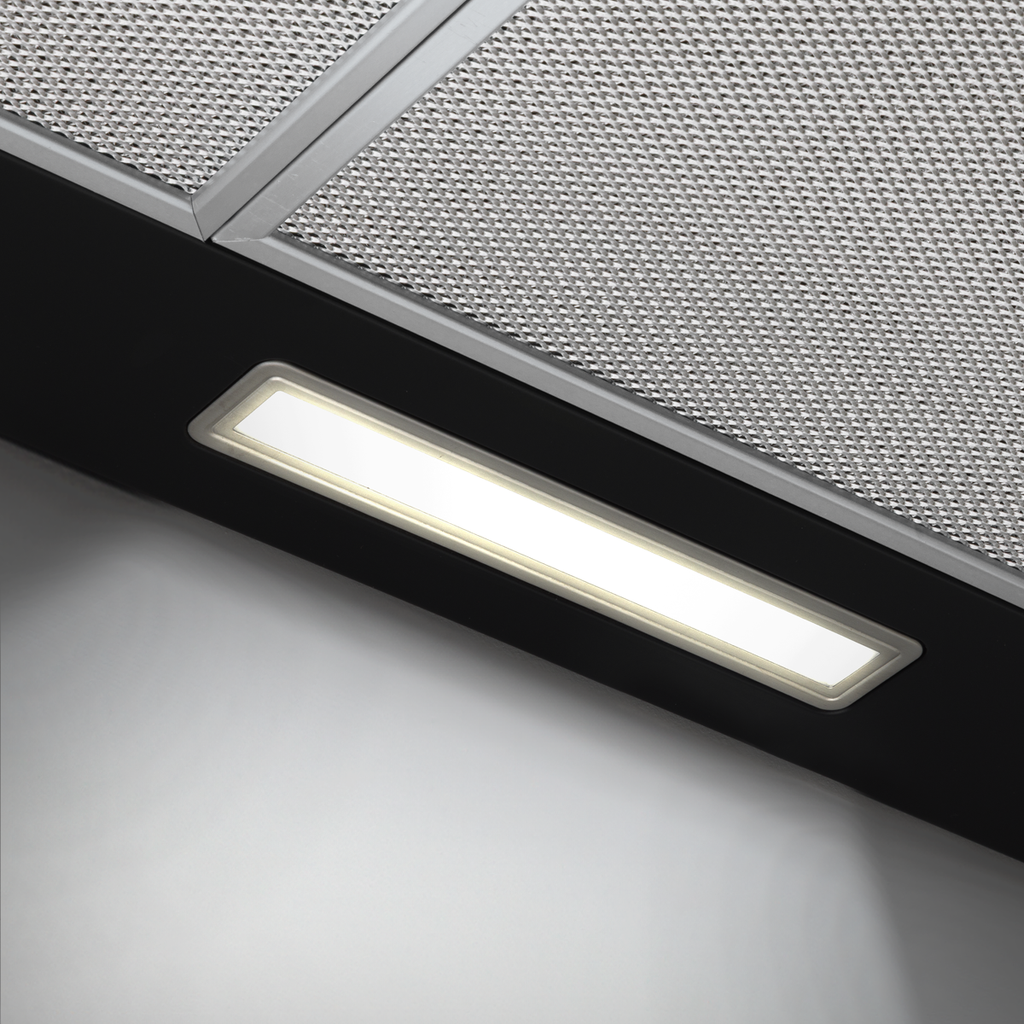 Chimney Style Cooker Hood with Carbon Filters 90cm - Black DH59