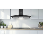 Chimney Style Cooker Hood with Carbon Filters 90cm - Black DH59