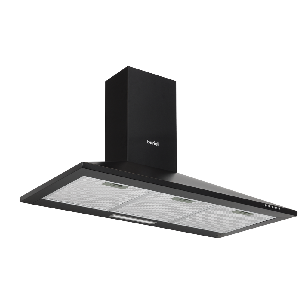 Chimney Style Cooker Hood with Carbon Filters 90cm - Black DH59