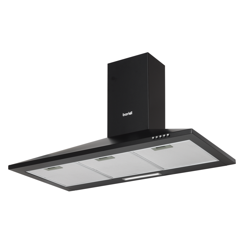 Chimney Style Cooker Hood with Carbon Filters 90cm - Black DH59