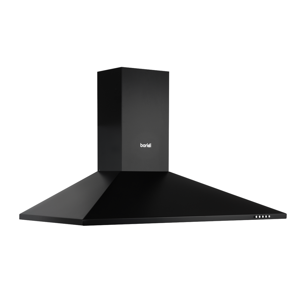 Chimney Style Cooker Hood with Carbon Filters 90cm - Black DH59