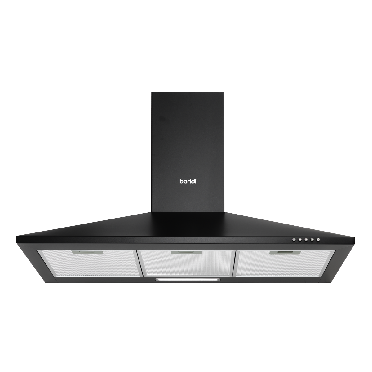 Chimney Style Cooker Hood with Carbon Filters 90cm - Black DH59