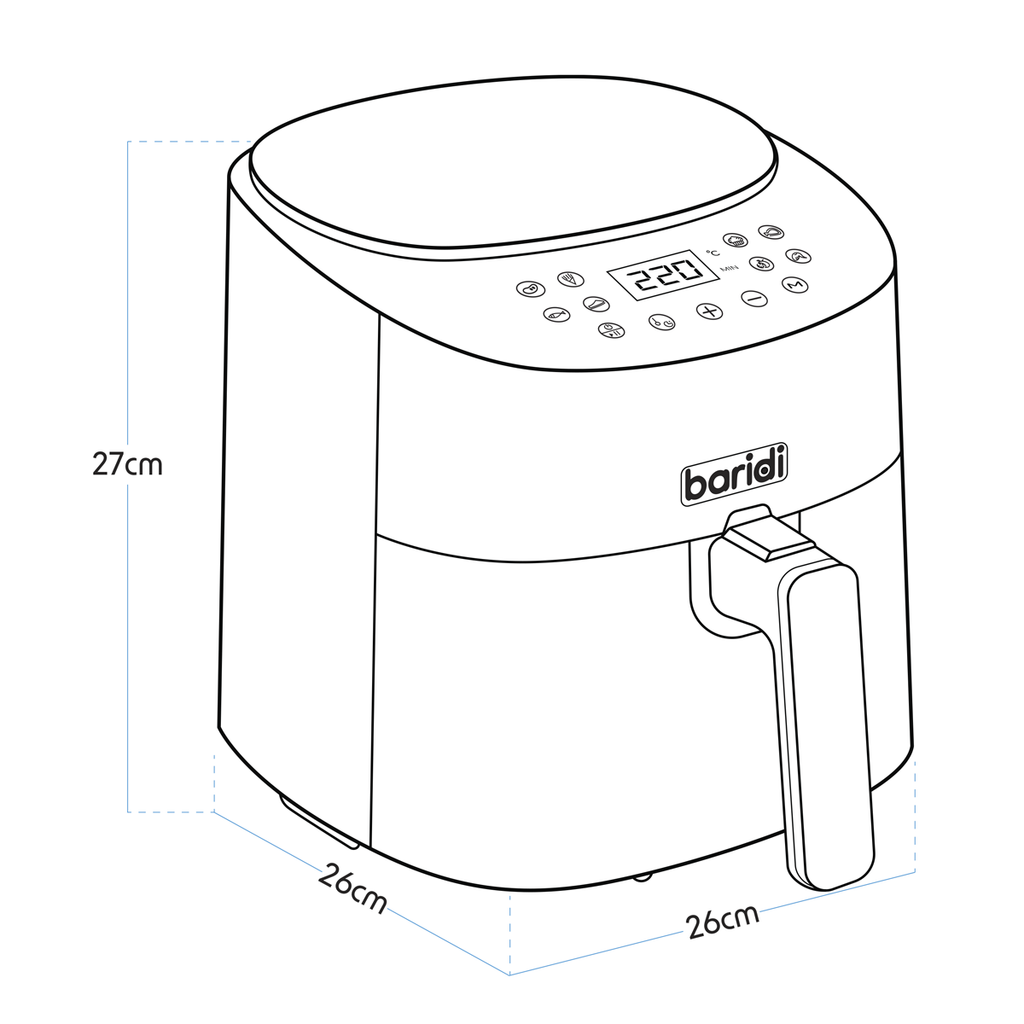 Single Zone Air Fryer with 8 Preset Functions 3.5L Capacity DH60