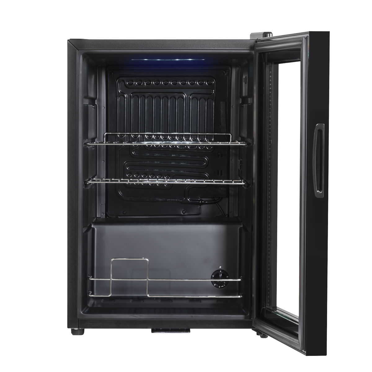 Beer & Drinks Fridge with LED Light & Glass Door 60L  - Black DH62