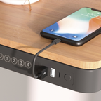 Single Motor Ultra-Quiet Electric Desk with Control Panel, USB Port & Drawer - Oak Desktop DH65