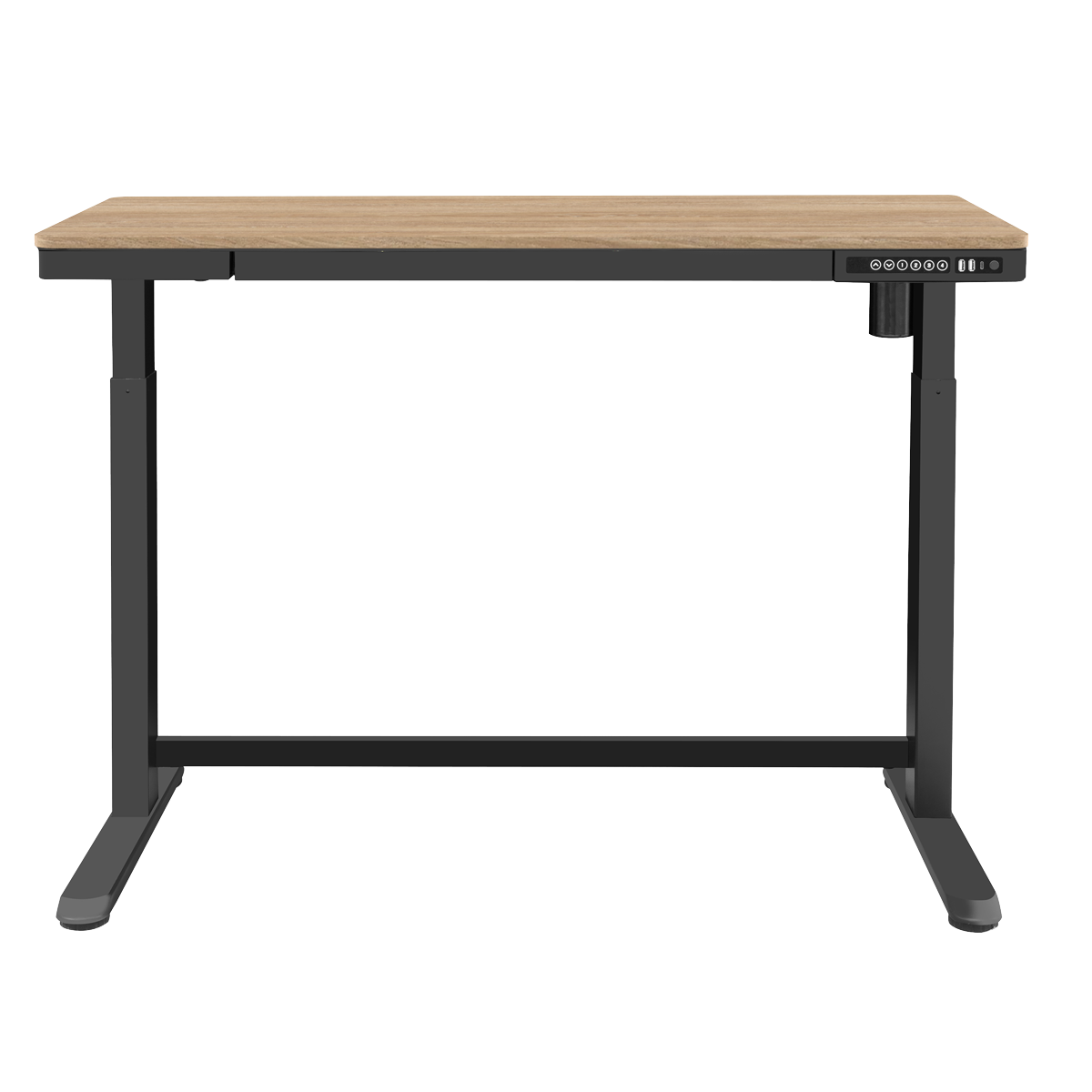 Single Motor Ultra-Quiet Electric Desk with Control Panel, USB Port & Drawer - Oak Desktop DH65