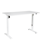 Single Motor Ultra-Quiet Adjustable-Height Electric Sit/Stand Desk - White Desktop DH67