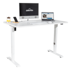Single Motor Ultra-Quiet Adjustable-Height Electric Sit/Stand Desk - White Desktop DH67