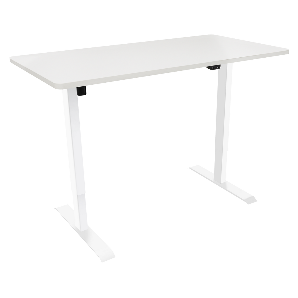 Single Motor Ultra-Quiet Adjustable-Height Electric Sit/Stand Desk - White Desktop DH67