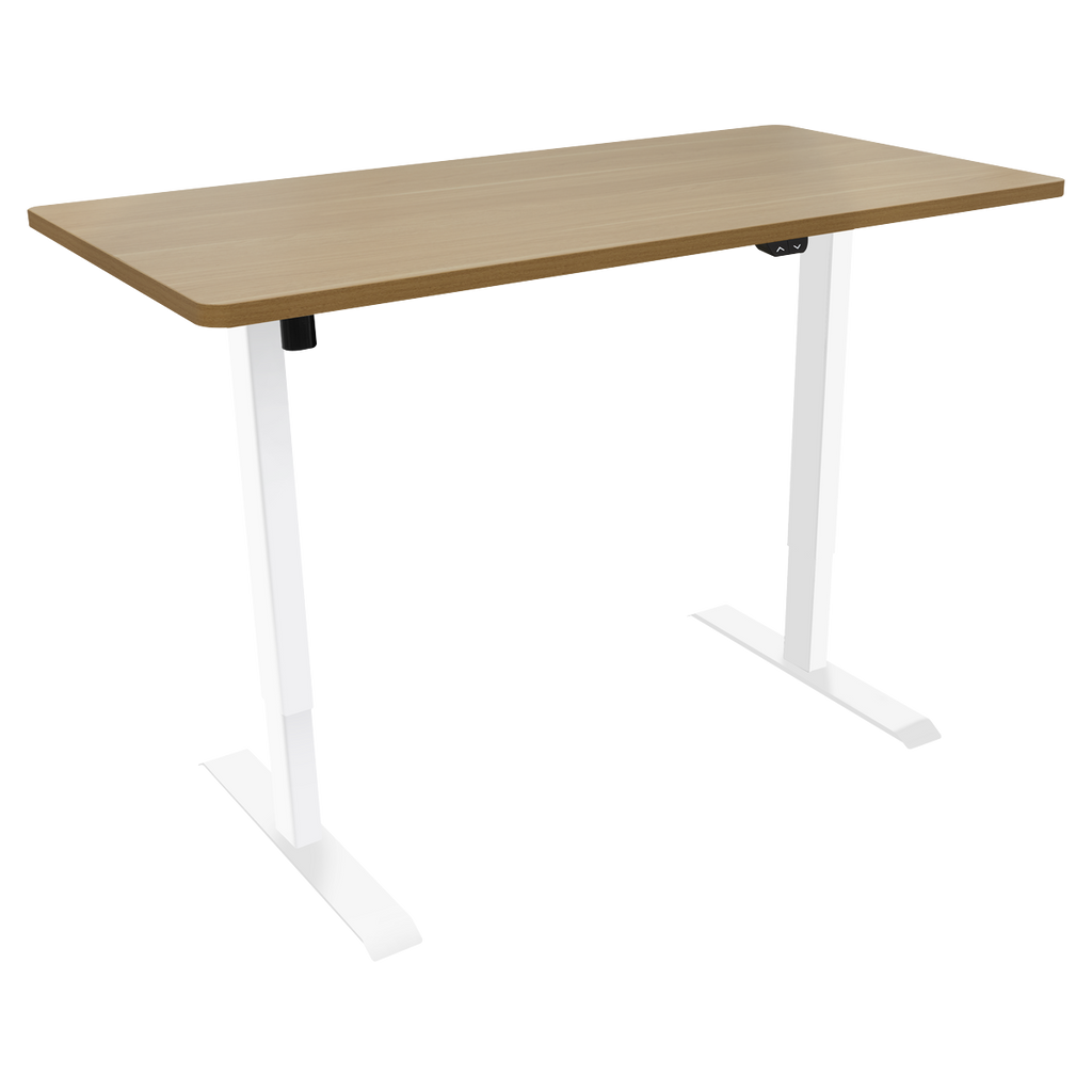 Single Motor Ultra-Quiet Adjustable-Height Electric Sit/Stand Desk - Oak Desktop DH68