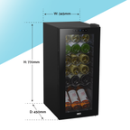 18 Bottle Wine Fridge & Cooler - Black DH6