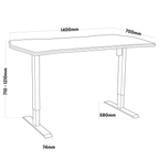 Single Motor Ultra-Quiet Adjustable-Height Electric Sit/Stand Desk - Carbon Fibre Effect Desktop DH70