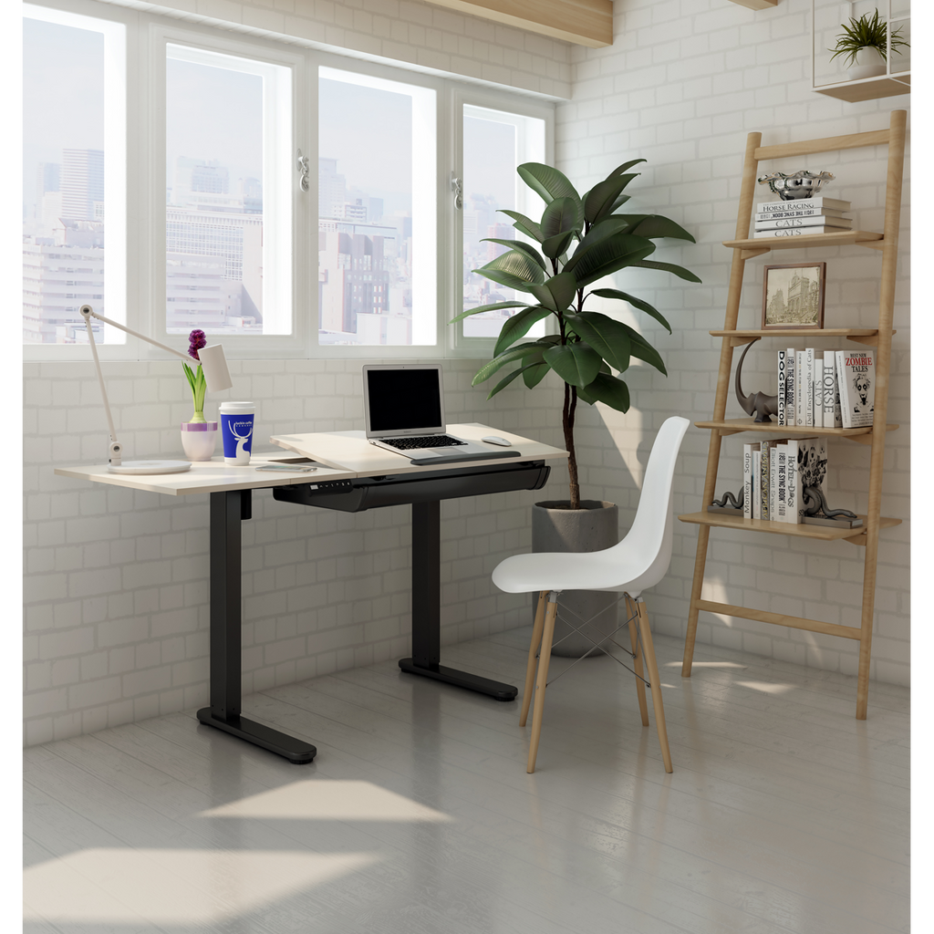 Single Motor Ultra-Quiet Electric Adjustable Drawing Table with 40° Tilt, Drawer & Side Table DH71