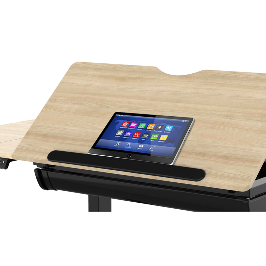 Single Motor Ultra-Quiet Electric Adjustable Drawing Table with 40° Tilt, Drawer & Side Table DH71