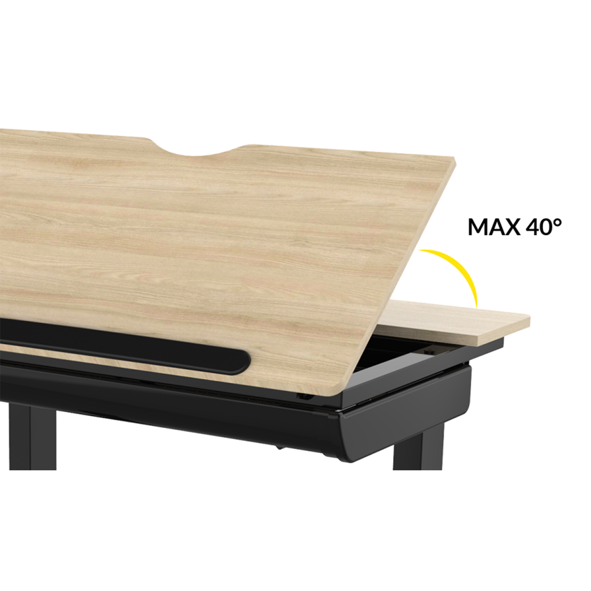 Single Motor Ultra-Quiet Electric Adjustable Drawing Table with 40° Tilt, Drawer & Side Table DH71