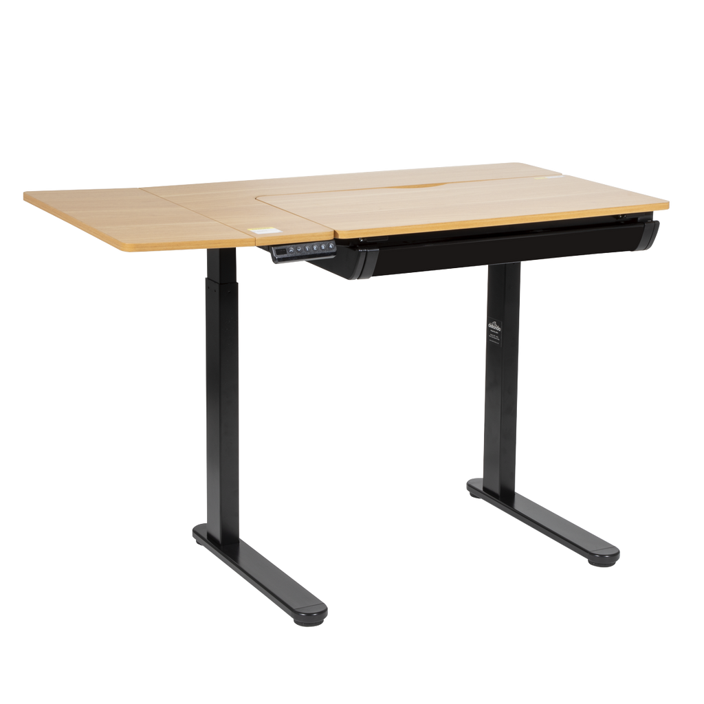 Single Motor Ultra-Quiet Electric Adjustable Drawing Table with 40° Tilt, Drawer & Side Table DH71